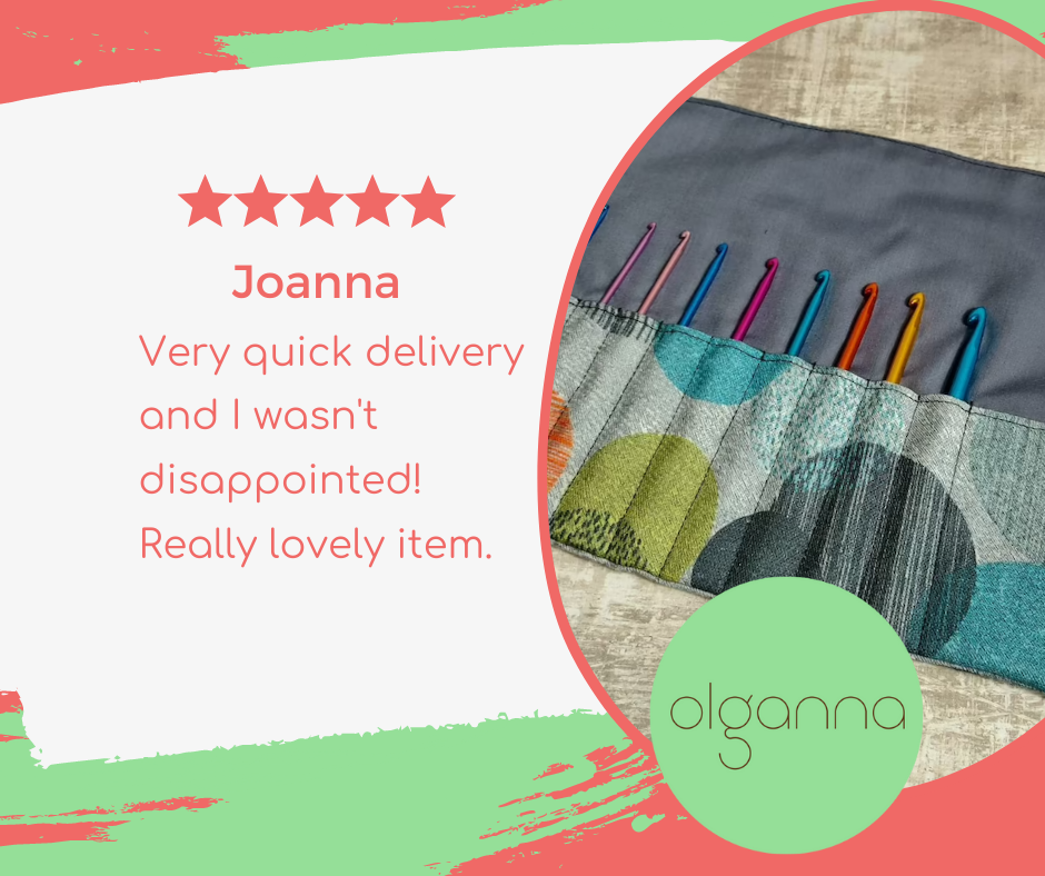 5 star review for a Crochet hook case by Olganna on Etsy