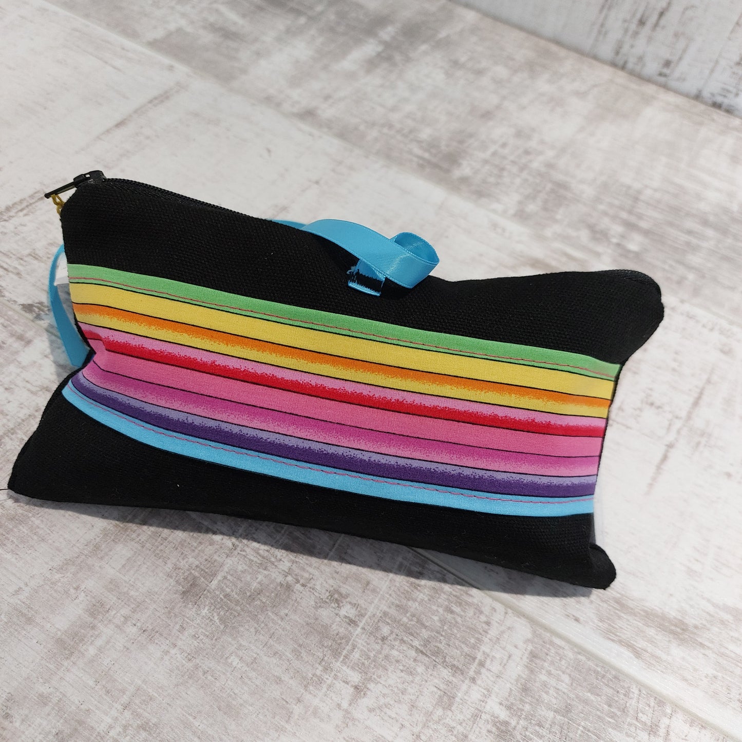 Rainbow Zip Wrap Make up Bag Stripe