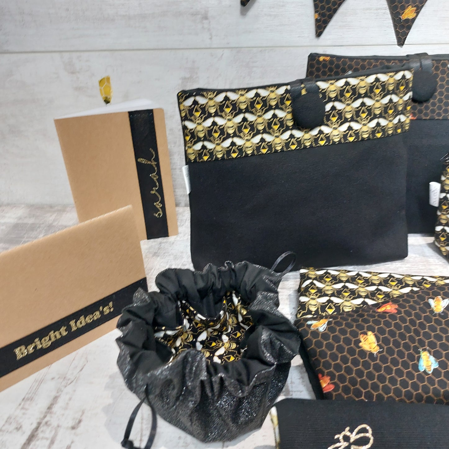 Personalised Jewellery Pouch in Black and Gold | Travel Gift Idea for Her