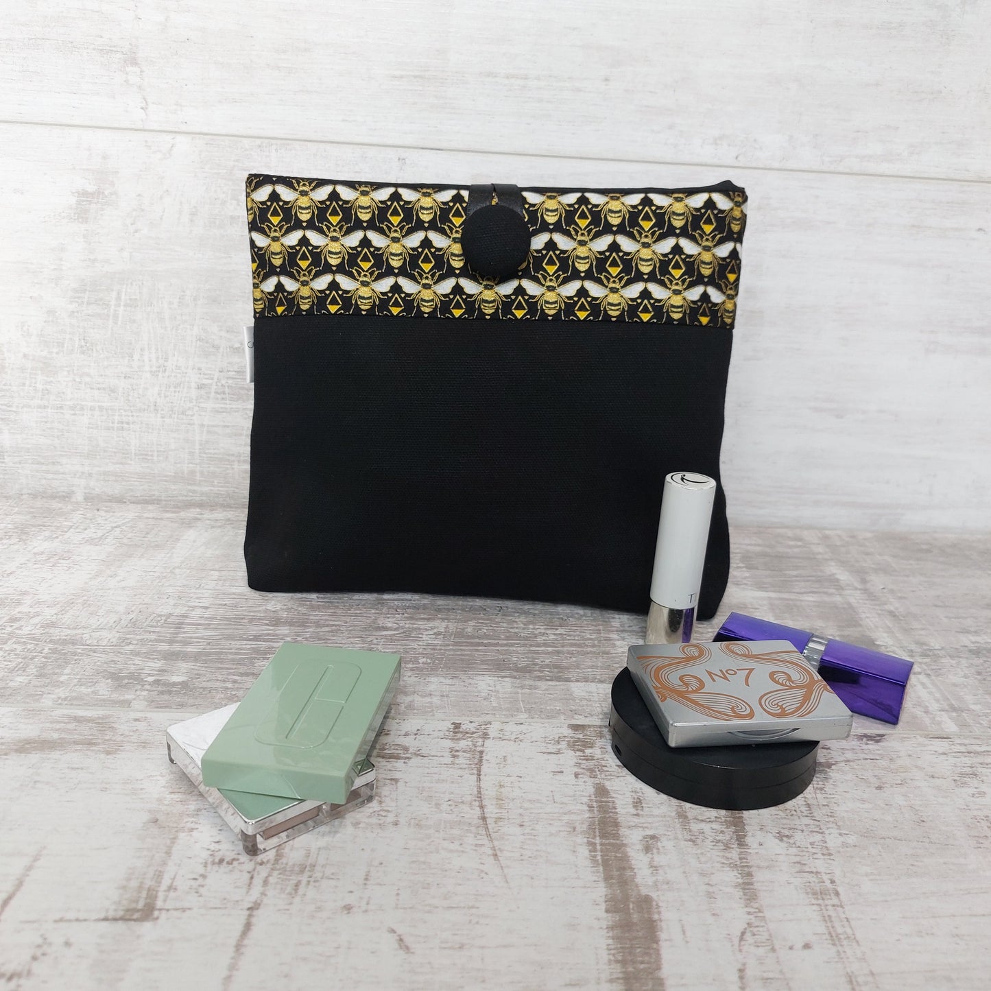 Button Pouch in Art Deco Print | Luxurious Makeup Bag