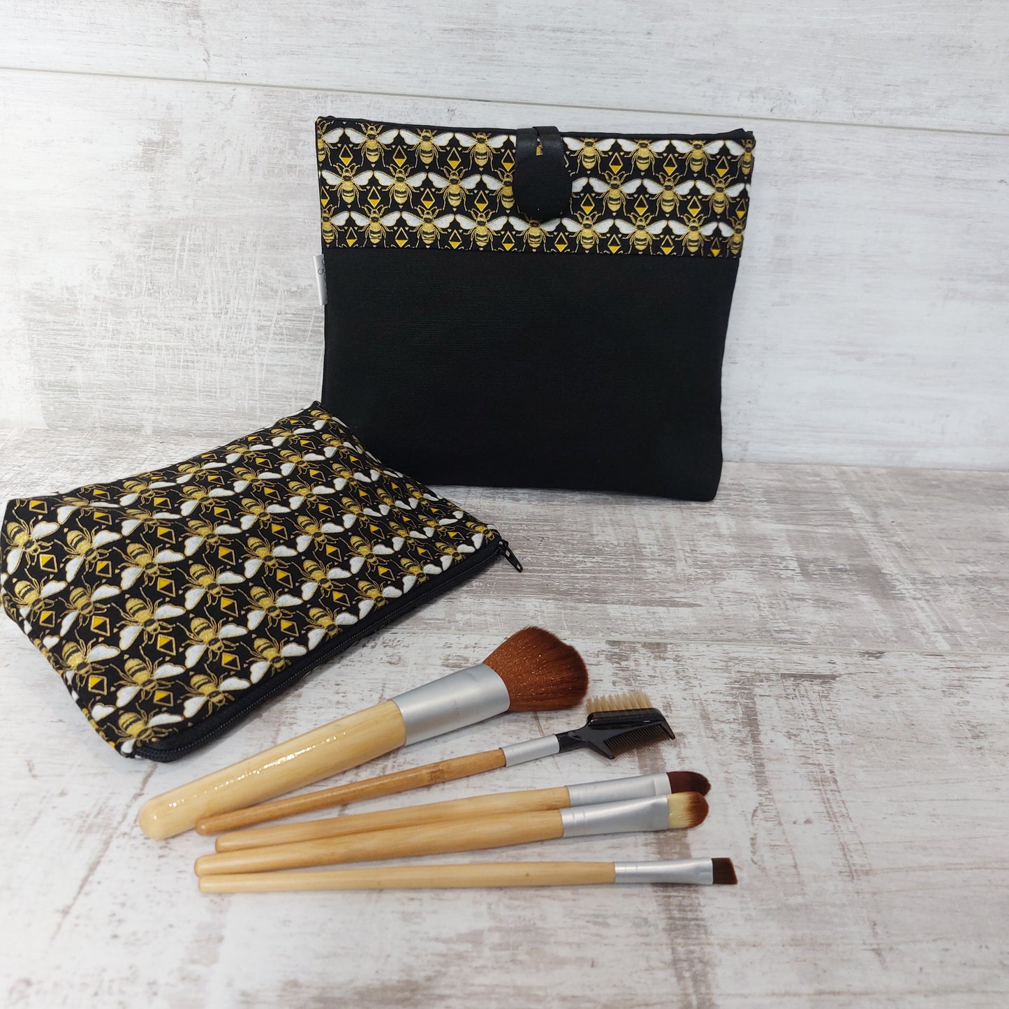 Button Pouch in Art Deco Print | Luxurious Makeup Bag