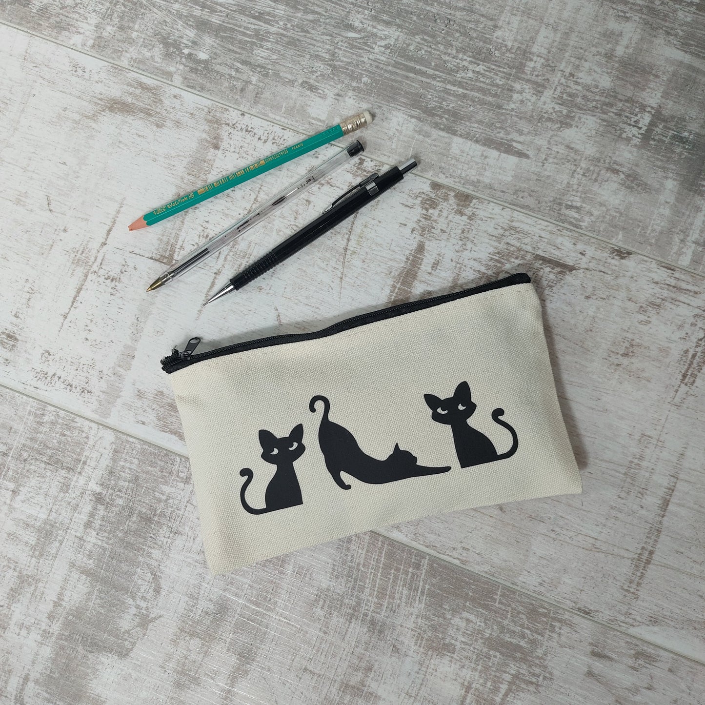 Black Cat Zip Pencil Case