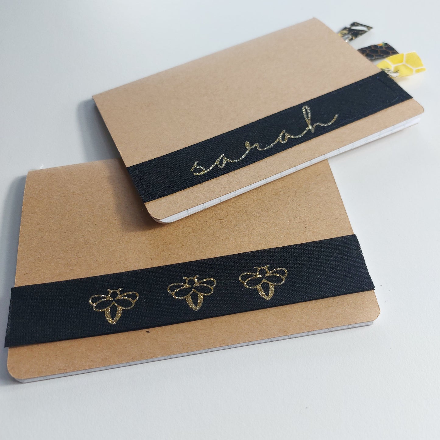 Pack of 3 Personalised Notebooks | Lined Pages with Bees, Name and Bright Ideas