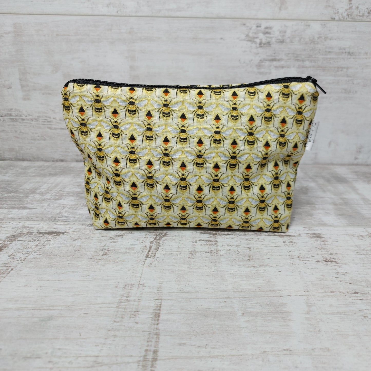 Small Zip Makeup Bag with Bee Print | Stylish Pouch for Makeup and Essentials