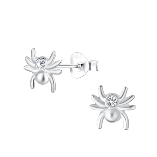 Spider Stud Earrings with Crystal Sparkle Centre