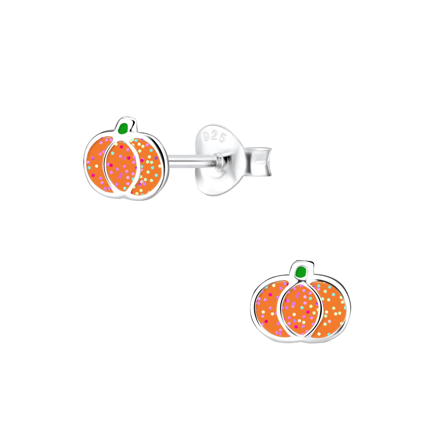 Pumpkin Stud Earrings with Sparkle - Autumn Accessories