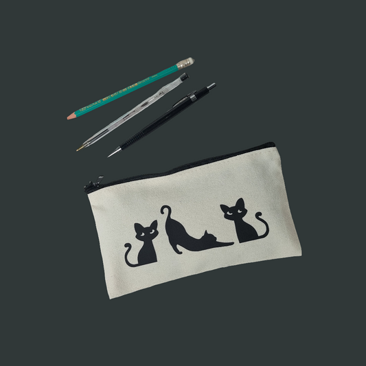 Black Cat Zip Pencil Case