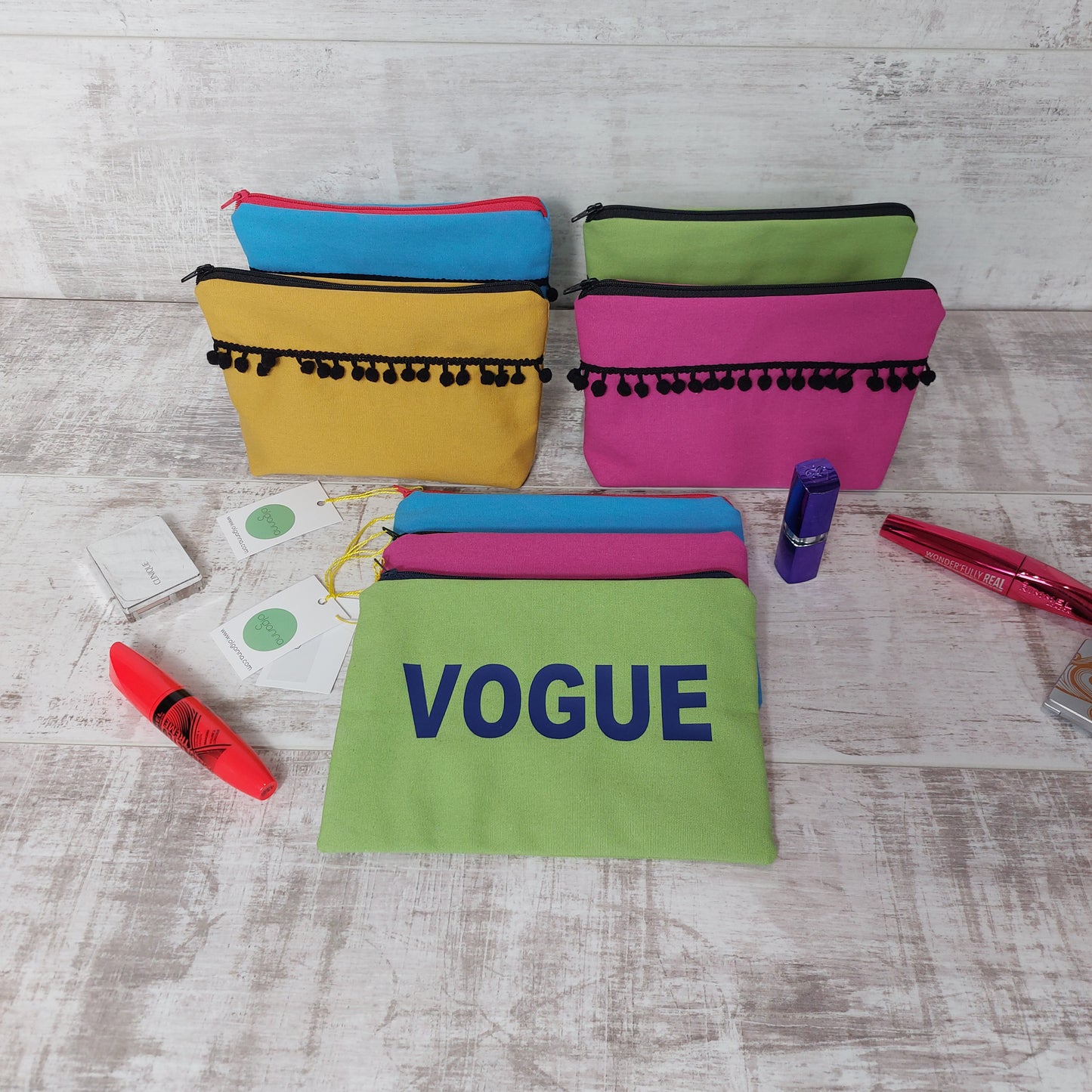 'Vogue' Lime Make Up Pouch with Zip Fastening
