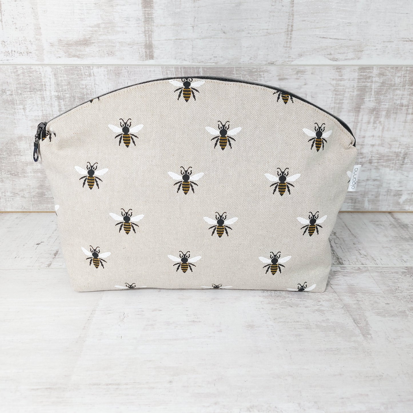 Large Bee Print Makeup Bag – Spacious with Honeycomb Lining