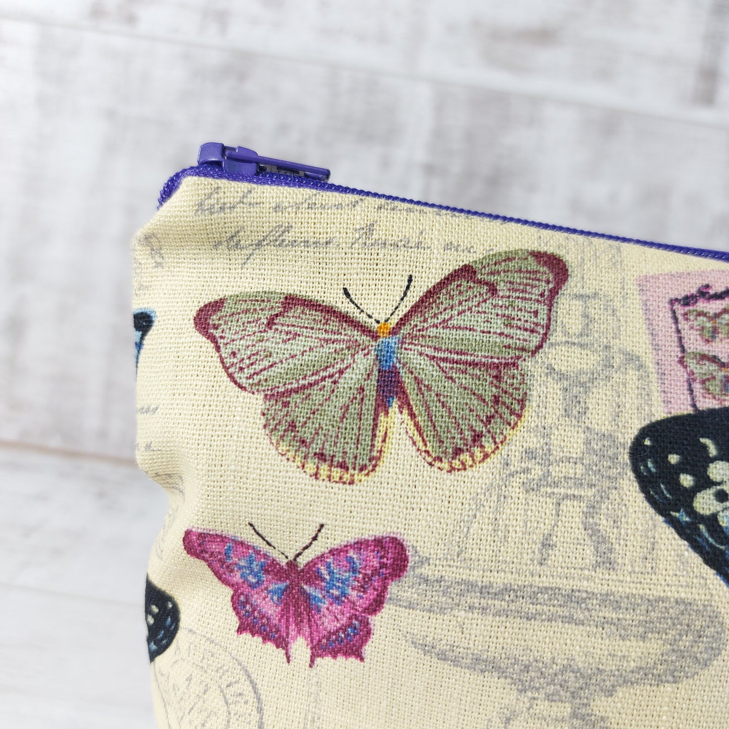 Make Up Bag and Card Gift Set in Vintage Butterfly Print