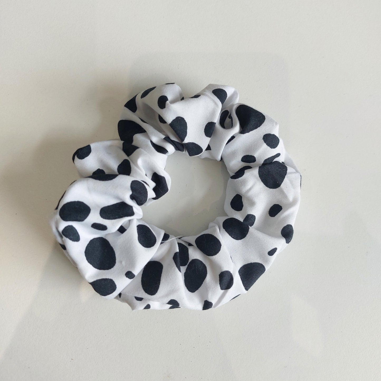 Black and White Dalmation Monochrome Spot Scrunchie