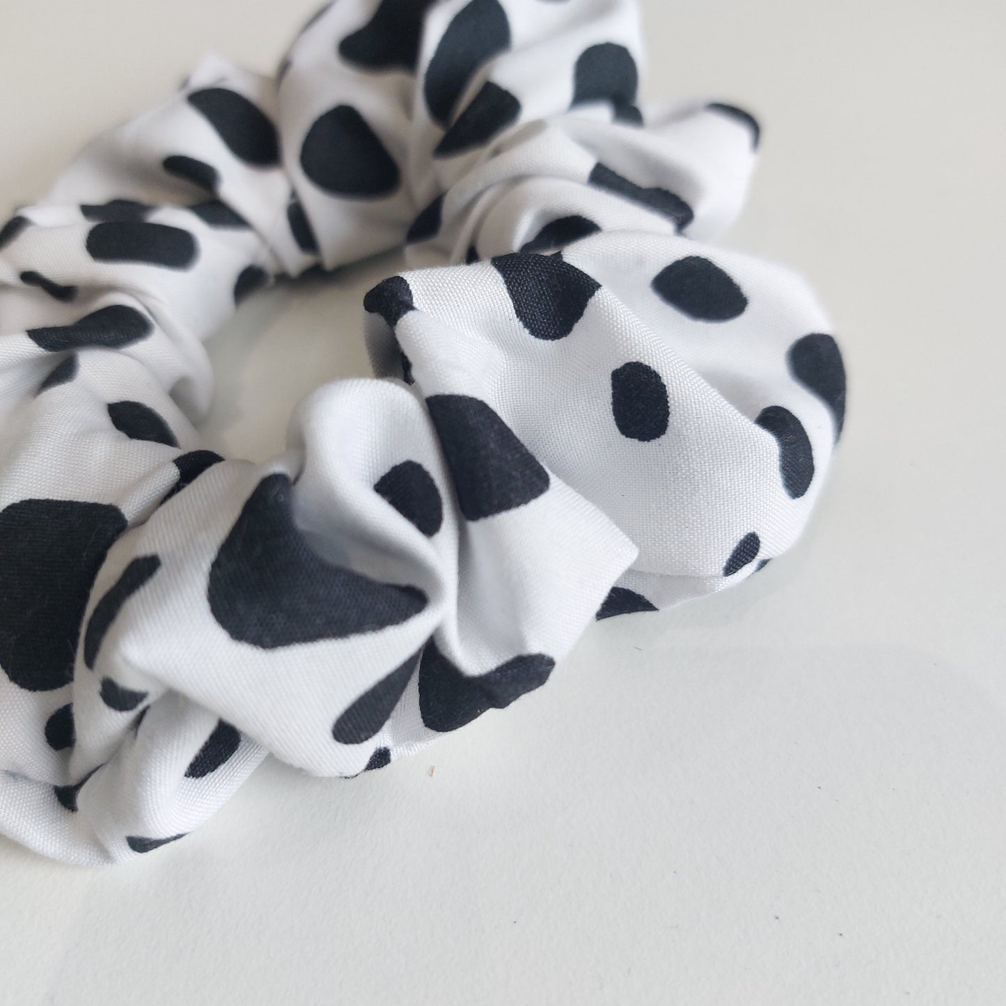 Black and White Dalmation Monochrome Spot Scrunchie