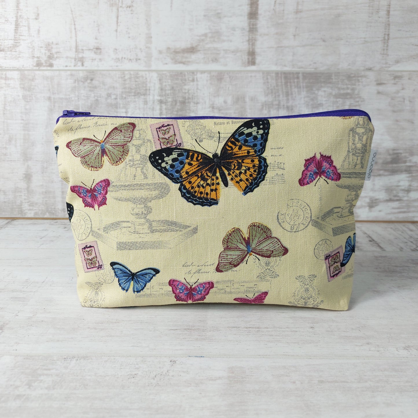 Make Up Bag and Card Gift Set in Vintage Butterfly Print